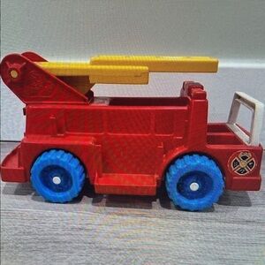 Red Fire Truck Toy with Blue Wheels
